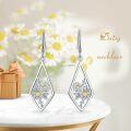 wholesale 925 Sterling Silver Teardrop Floral Earrings with Sunflowers and Daisies-0-2
