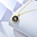 wholesale 14k Gold Plated Blue Sandstone Zodiac Necklace 12 Constellation Pendant for Women-0-1