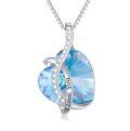 wholesale 925 Sterling Silver Heart Pendant With Red Stone And I Love You Text-0-0