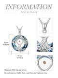 TOUPOP Sterling Silver Turquoise Mustard Seed Tree Of Life Pendant-0-3