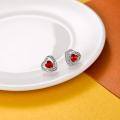 wholesale 925 Sterling Silver Birthstone Heart Stud Earrings Jewelry Gifts for Women-0-49