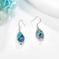 wholesale 925 Sterling Silver Abalone Shell Teardrop Floral Drop Earrings Yoga Jewelry-0-2
