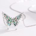 wholesale 925 Sterling Silver Abalone Shell Butterfly Pendant Necklace Minimalist Charm s for Her-0-1