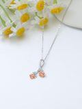 TOUPOP 14k Gold Flower Pendant Necklace For Women-0-2