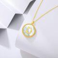 wholesale Gold 925 Sterling Silver Mother of Pearl Initial D Pendant Necklace for Women-0-1