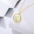 wholesale Gold 925 Sterling Silver Mother of Pearl Initial D Pendant Necklace for Women-0-1