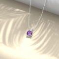 wholesale Sterling Silver 2ct Cushion Cut Gemstone Pendant Necklace for Women-0-2