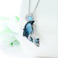 wholesale TOUPOP Dolphin Gifts For Women Sterling Silver Dolphin Crystal Pendant Necklace Jewelry Gifts For Mom Daughter Sisters On The Christmas Birthday Beach Mothers Day Graduation -0-3