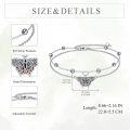 wholesale 925 Sterling Silver Butterfly Charm Anklet with Crystals and Beads - Birthday Gifts for Her-0-3