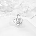 wholesale 925 Sterling Silver Heart Shape Pendant with Mother and Child Design - Perfect Gift for New Moms-0-2