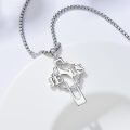 wholesale 925 Sterling Silver Jesus Cross Pendant Necklace Wholesale With Crown Of Thorns Design-0-2