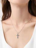 wholesale 925 Sterling Silver Abalone Shell Floral Cross Pendant Necklace for Women-0-3