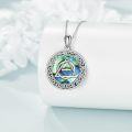 wholesale 925 Sterling Silver Abalone Shell Triquetra Trinity Celtic Love Knot Pendant Necklace-0-2