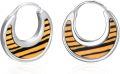 wholesale 925 Sterling Silver Tiger Print Hoop Earrings for Women - Animal Patterned  Set-0-0