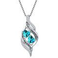 TOUPOP 925 Silver Topaz Sister Necklace-0-0