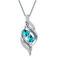 TOUPOP 925 Silver Topaz Sister Necklace-undefined