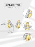 wholesale Silver 925 Sterling Silver Animal Stud Earrings Dog Penguin Gold Plated  for Women Girls-0-1