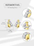 wholesale Silver 925 Sterling Silver Animal Stud Earrings Dog Penguin Gold Plated  for Women Girls-0-1
