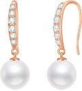 wholesale 10K Gold Moissanite & Freshwater Pearl Dangle Earrings, Hypoallergenic, Nickel-Free, 9mm, 27mm, Gift for Her-0-0
