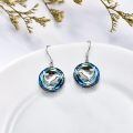 TOUPOP Sterling Silver Blue Crystal Animals Dangle Drop Earrings-0-1