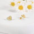 wholesale 14K Gold Heart-Shaped CZ Stud Earrings - Minimalist 14K Gold for Her-0-2