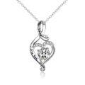 wholesale 925 Sterling Silver Infinity Heart Pendant Necklace With Clear Crystal-0-0