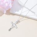 wholesale 925 Sterling Silver Purple Crystal Star and Stone Decorated Zodiac Constellation Cross Pendant Necklace-0-4