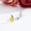 wholesale 925 Sterling Silver Lemon Slice Drop Earrings with Green Crystal Accents for Women's Fashion  Ideas-0-1