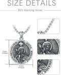 wholesale Patron Saint Necklace S925 Sterling Silver Four Way Cross Necklace St Michael/st Christopher/st Benedict/st Joseph/st Francis Pendant, Religious Protection Necklace For Men Women Birthday Father's Day Anniversary -0-3