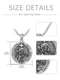TOUPOP Sterling Silver Four Way Cross St Michael St Christopher St Benedict St Joseph St Francis Pendant Necklace-0-3