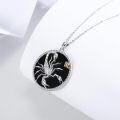 wholesale 925 Sterling Silver Scorpio Zodiac Sign Black Onyx Coin Pendant Necklace-0-4