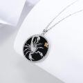 wholesale 925 Sterling Silver Scorpio Zodiac Pendant Necklace Black Onyx Platinum Plated-0-4
