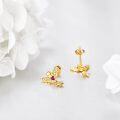 wholesale 14K Gold CZ Heart & Wings Dangle Earrings for Women-0-5