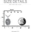wholesale 925 Sterling Silver Saint Michael Pendant with Archangel Cross and Stars on Oval Medallion Necklace (24+2) -0-3