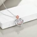 wholesale 925 Sterling Silver Rose Heart Pendant Necklace for Women - I Love You Sister -0-4