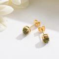 wholesale 14K Gold Round Green Fire Opal Stud Earrings for Women Gift Ideas-0-4
