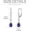 wholesale 925 Sterling Silver Blue Austrian Crystal Pear Drop Leverback Earrings for Women's Gifts-0-5
