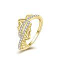 wholesale 925 Sterling Silver Gold Plated Crystal Eternity Band Ring With Bow Detail-0-0