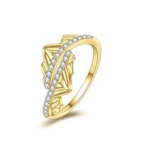wholesale 925 Sterling Silver Gold Plated Crystal Eternity Band Ring With Bow Detail-US # 4