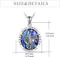 wholesale 925 Sterling Silver Saint Michael Pendant with Labradorite Stone and Cross Protection Charm Necklace for Men Women 18 + Extender Chain-0-2