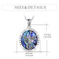 wholesale 925 Sterling Silver Saint Michael Archangel Abalone Shell Oval Pendant Necklace-0-2