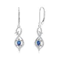 wholesale 925 Sterling Silver Sea Turtle Blue Crystal Starfish Drop Earrings For Women-B_Turtle