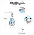 wholesale 925 Sterling Silver Teardrop Moonstone Frog Pendant Necklace-0-3