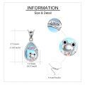 wholesale 925 Sterling Silver Teardrop Moonstone Frog Pendant Necklace-0-3