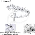 wholesale 925 Sterling Silver Christian Faith Ring Adjustable Religious Jewelry Valentine s Gift for Her-0-5