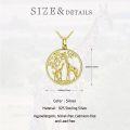 wholesale 925 Sterling Silver Giraffe Family Tree of Life Pendant Necklace for Women-0-5