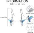 wholesale 925 Sterling Silver Abalone Shell Hummingbird Dangle Earrings for Women-0-5