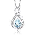 wholesale 925 Sterling Silver Orange Topaz Drop Pendant With Zirconia-0-0