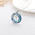 wholesale 925 Sterling Silver Blue Crystal Tree of Life Initial Necklace Family Letter Pendant Birthday Mother s Day Gifts for Her-0-16