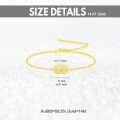 wholesale 14K Gold Lotus Flower Bracelet with Diamond Accent - Birthday & Christmas Gifts for Women-0-5